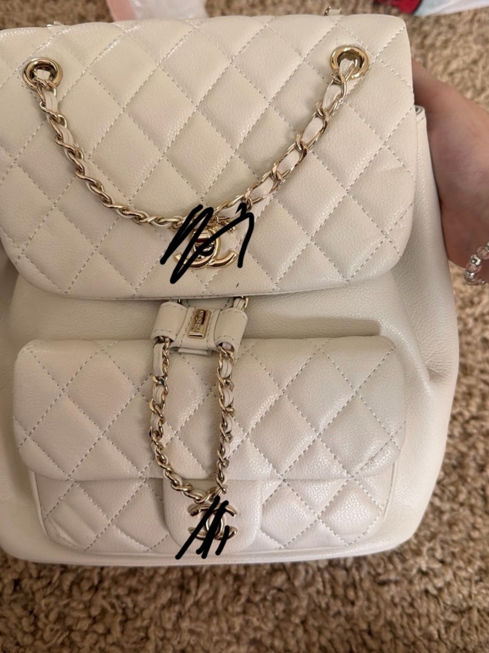 Designer White Duma Backpack Medium